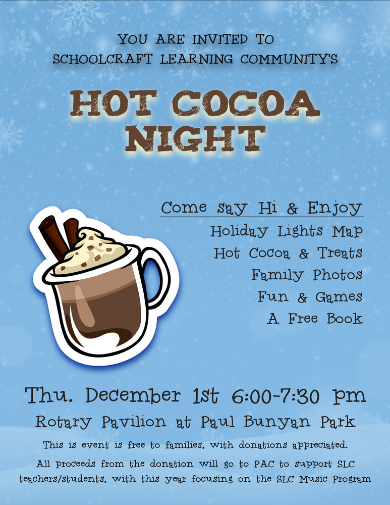 Hot Cocoa Night- Save the Date 12/1/22